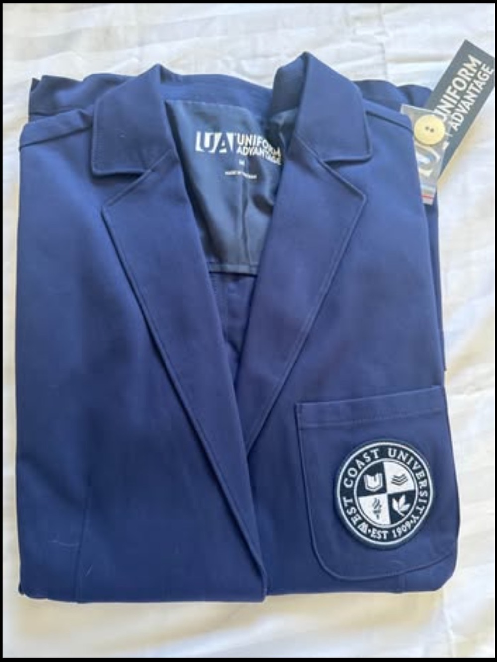 Uniform Advantage West Coast University Lab Coat Size M